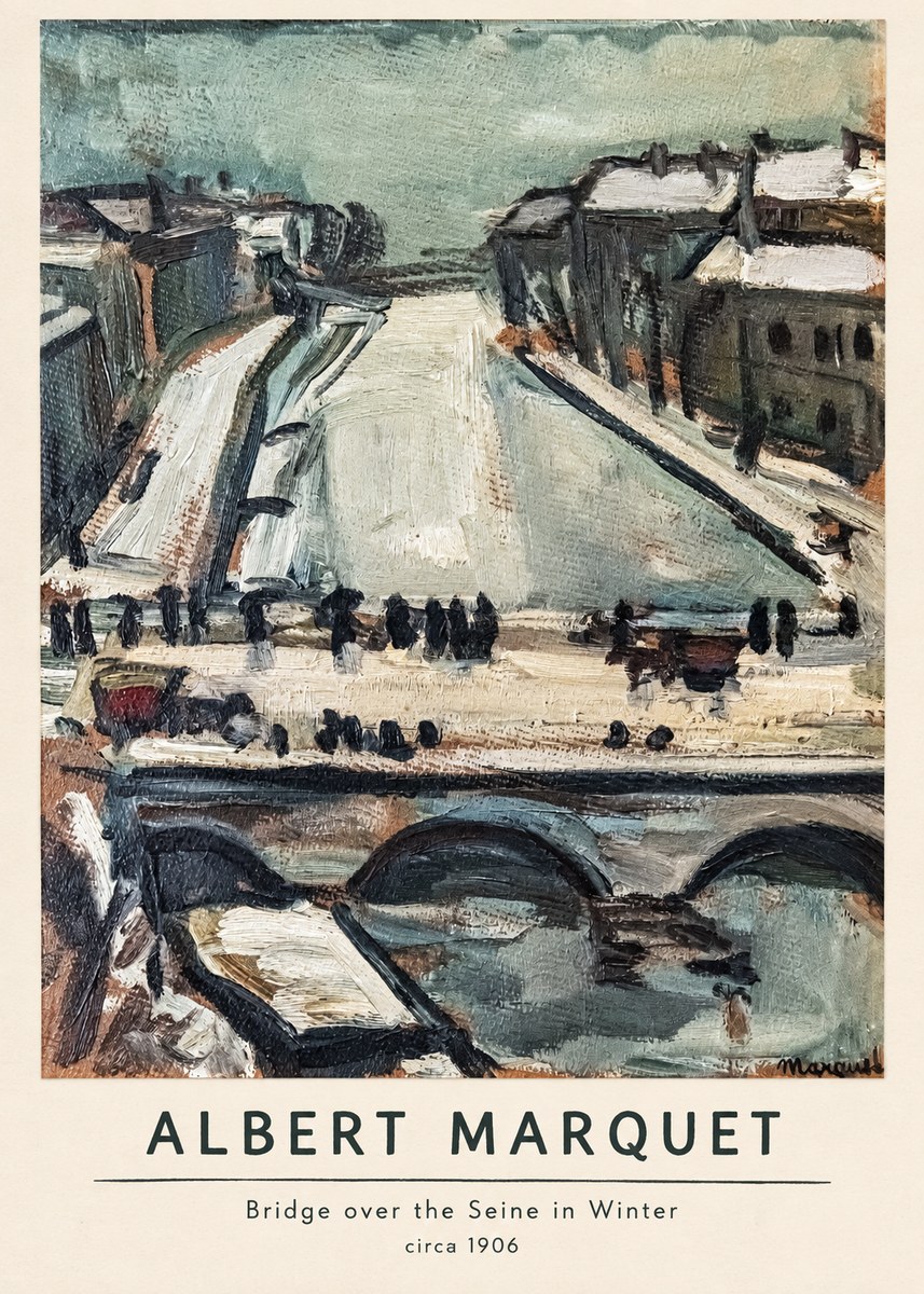 Albert Marquet Bridge over the Seine in Winter No6 - Poster
