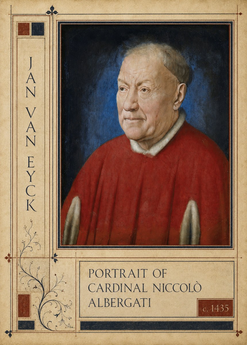 Jan van Eyck Portrait of Cardinal Niccolò Albergati No2 - Poster