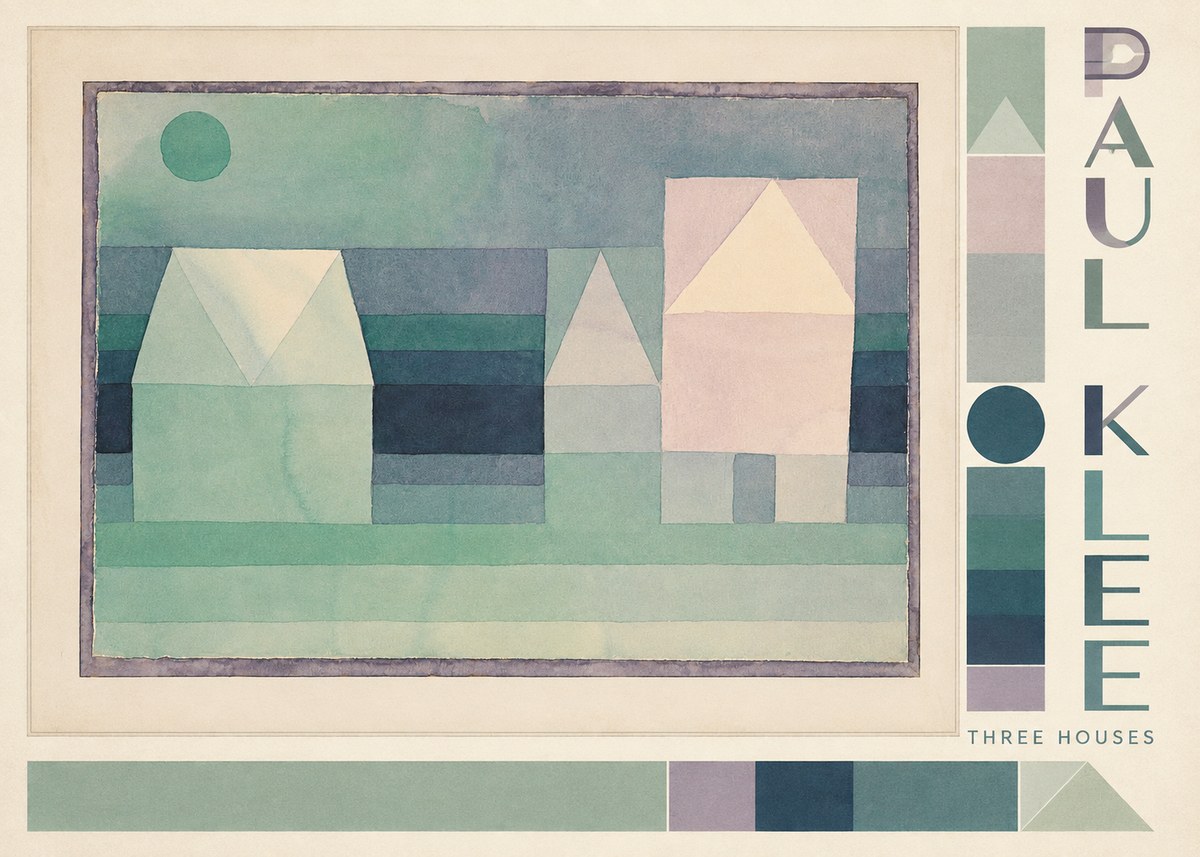 Paul Klee Three Houses No2 - Poster
