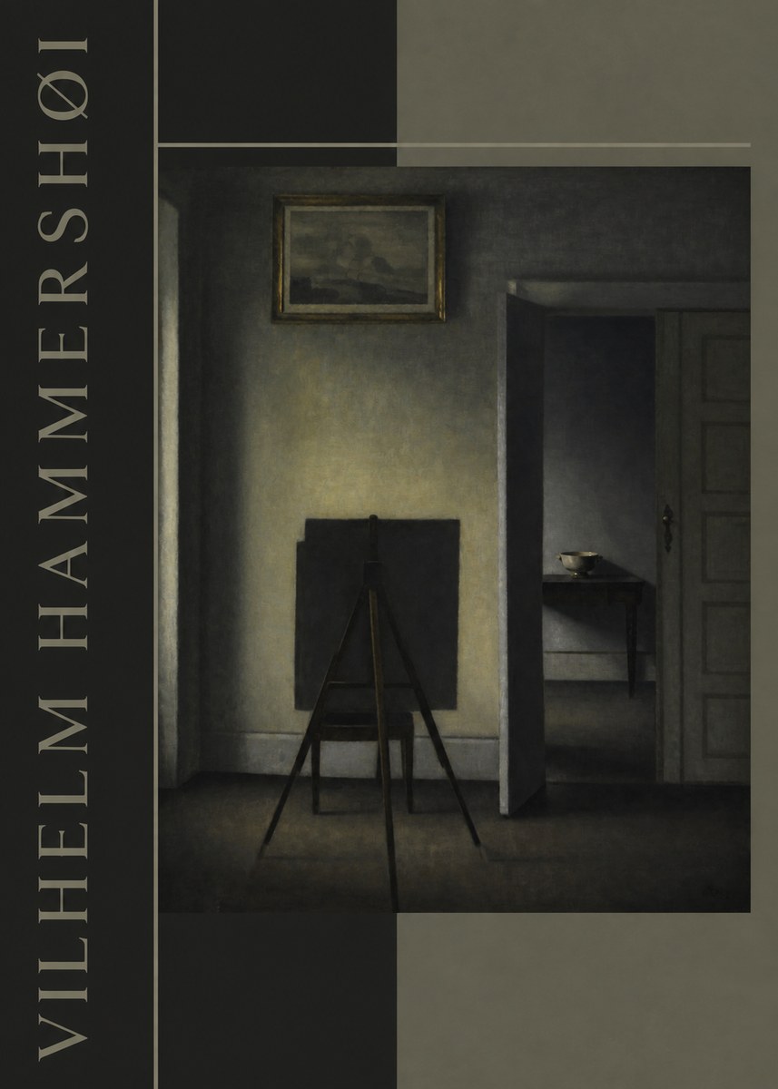 Vilhelm Hammershøi Interior with the Artist's Easel III No4 - Poster