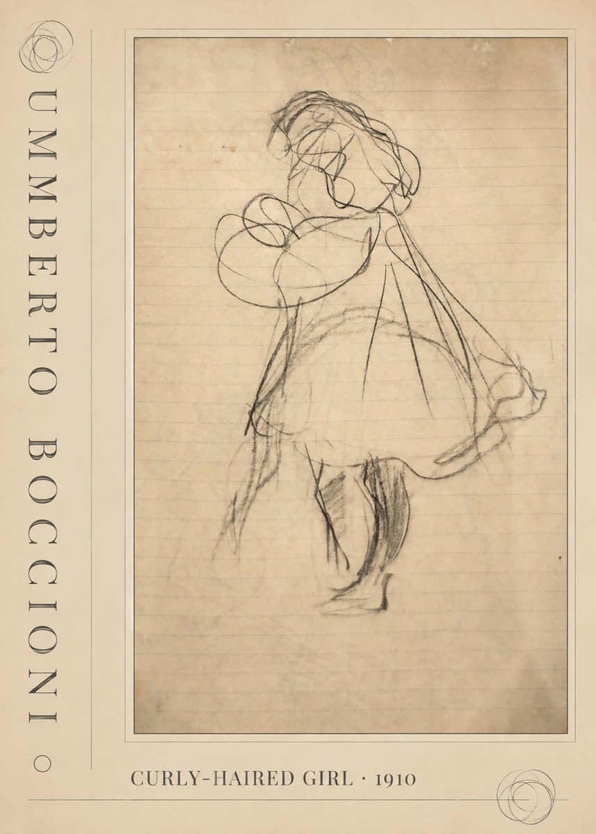 Umberto Boccioni Curly-haired Girl No3 - Poster