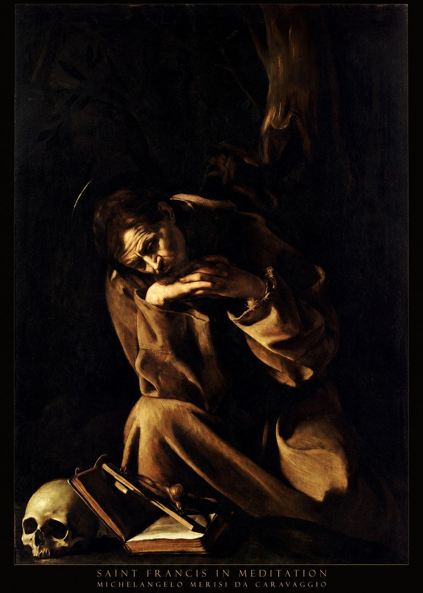 Michelangelo Merisi da Caravaggio Saint Francis in Meditation II No4 - Poster