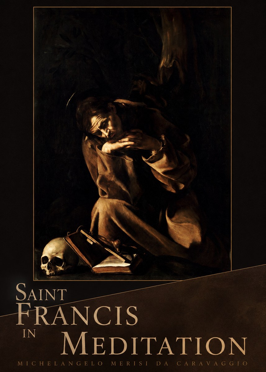 Michelangelo Merisi da Caravaggio Saint Francis in Meditation II No5 - Poster