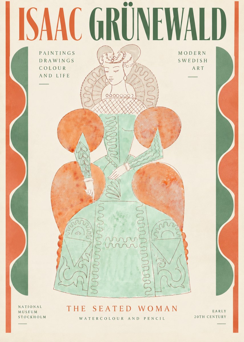 Isaac Grünewald Seated Woman No5 - Poster