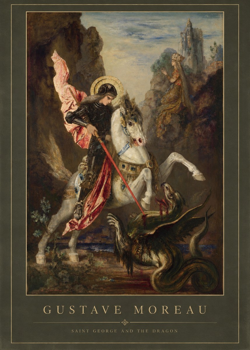 Gustave Moreau Saint George and the Dragon No4 - Poster