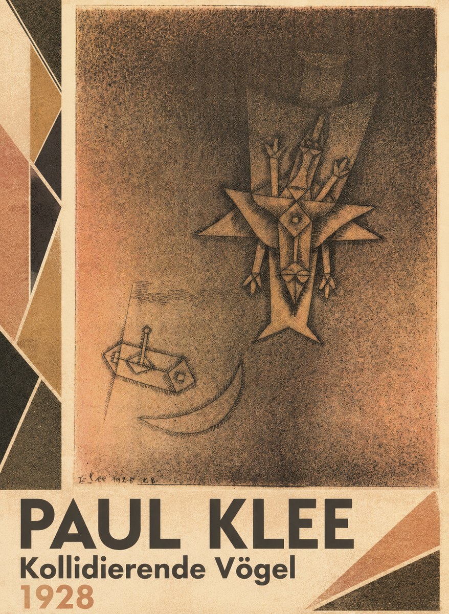 Paul Klee Kollidierende Vögel No4 - Poster