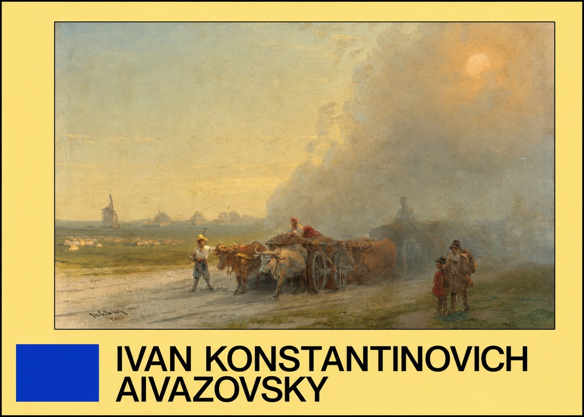 Ivan Konstantinovich Aivazovsky Landscape with Oxen No4 - Poster