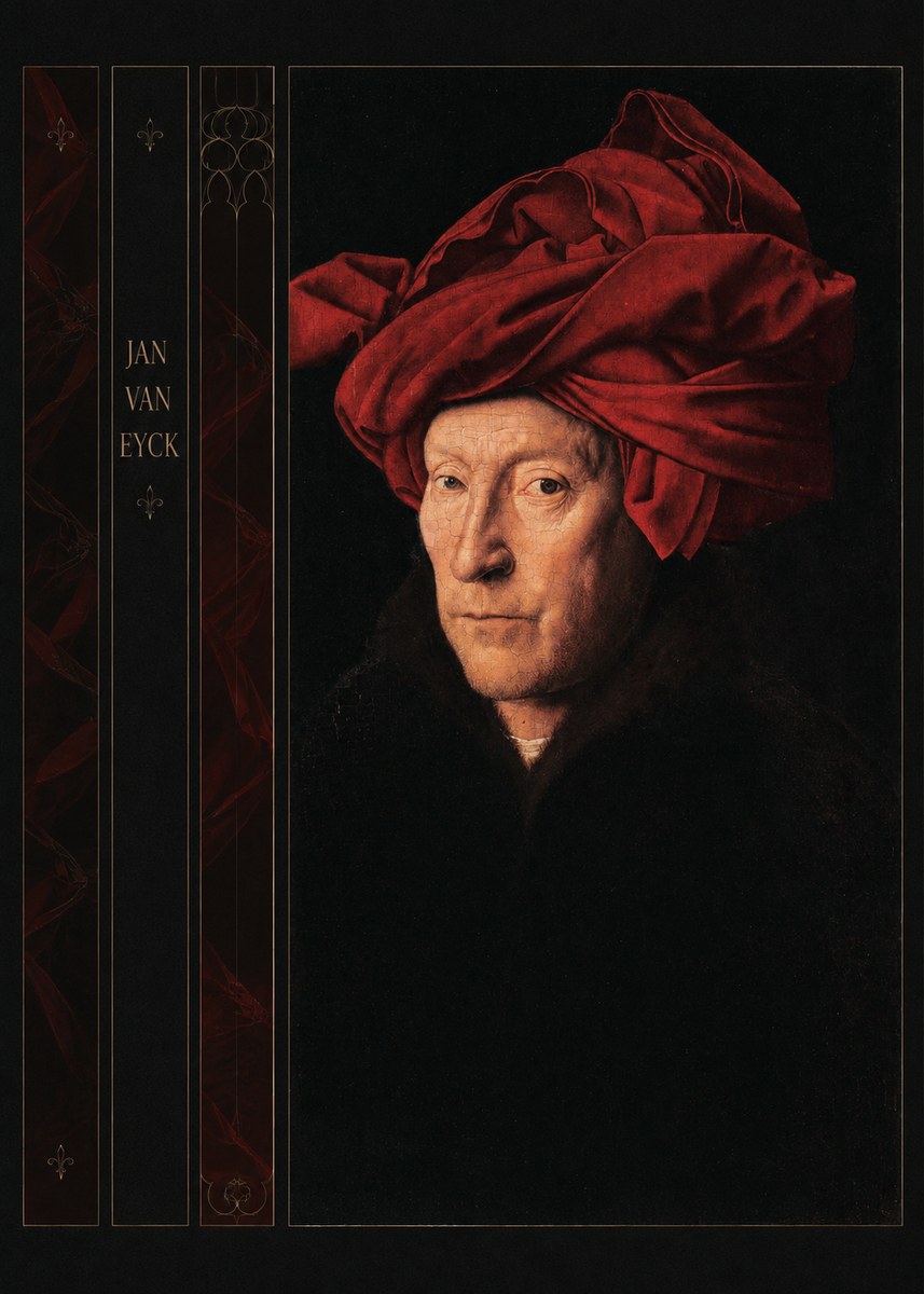 Jan van Eyck Portrait of a Man in a Turban No5 - Poster