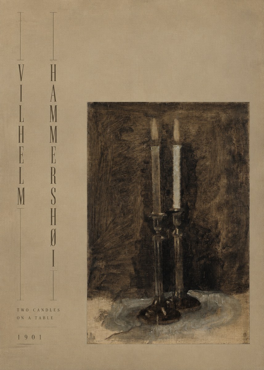 Vilhelm Hammershøi Two Candles on a Table No4 - Poster