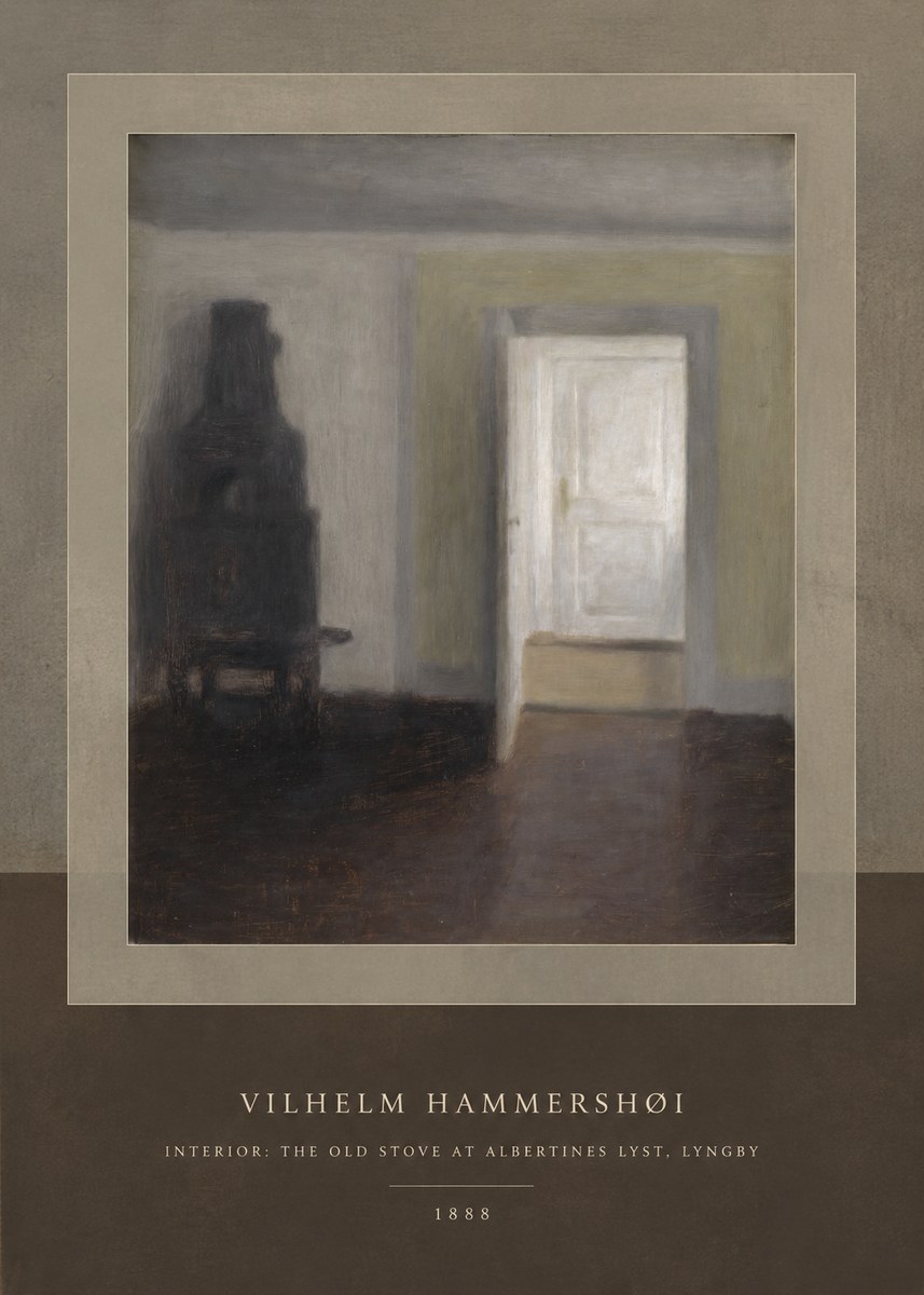 Vilhelm Hammershøi Interior: the Old Stove at Albertines Lyst, Lyngby No4 - Poster