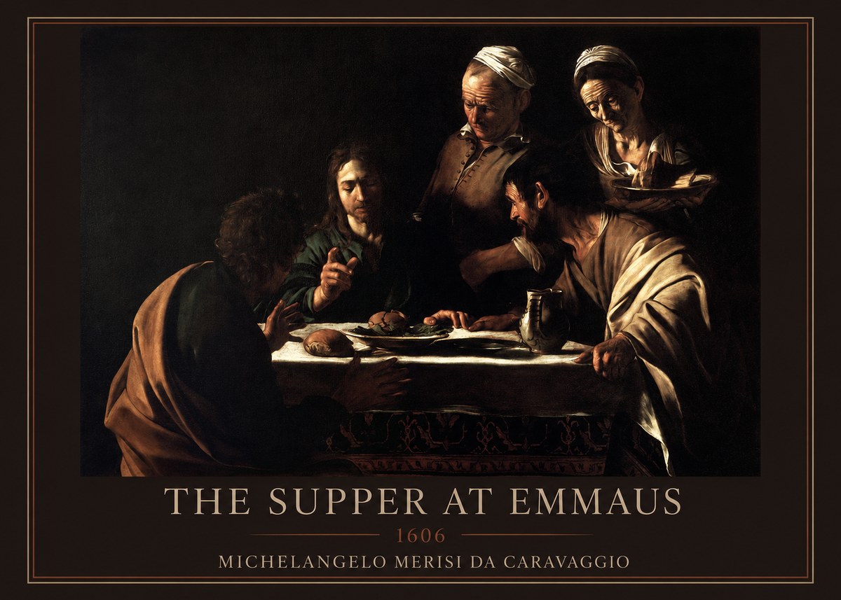 Michelangelo Merisi da Caravaggio The Supper at Emmaus II No1 - Poster