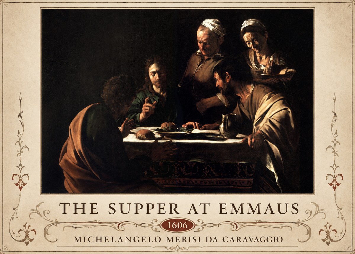 Michelangelo Merisi da Caravaggio The Supper at Emmaus II No6 - Poster
