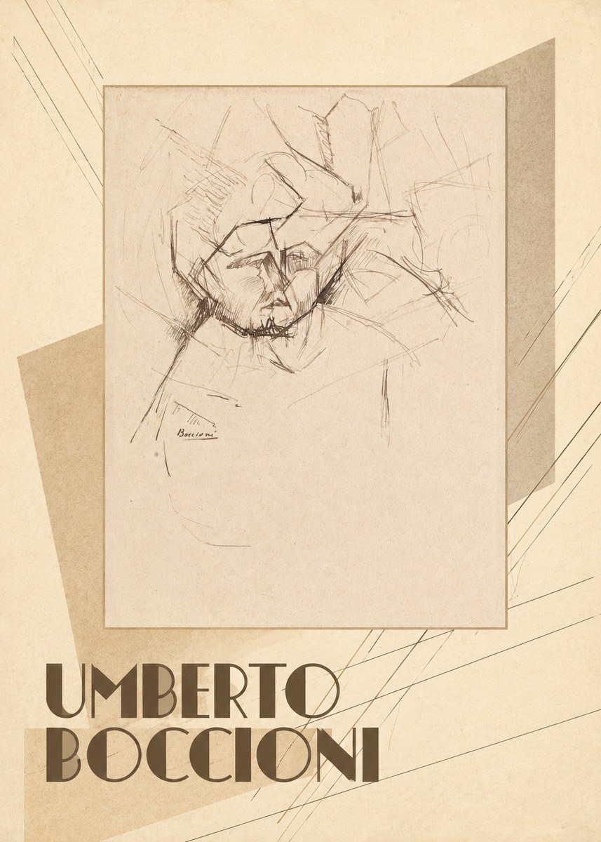 Umberto Boccioni Head Study No3 - Poster
