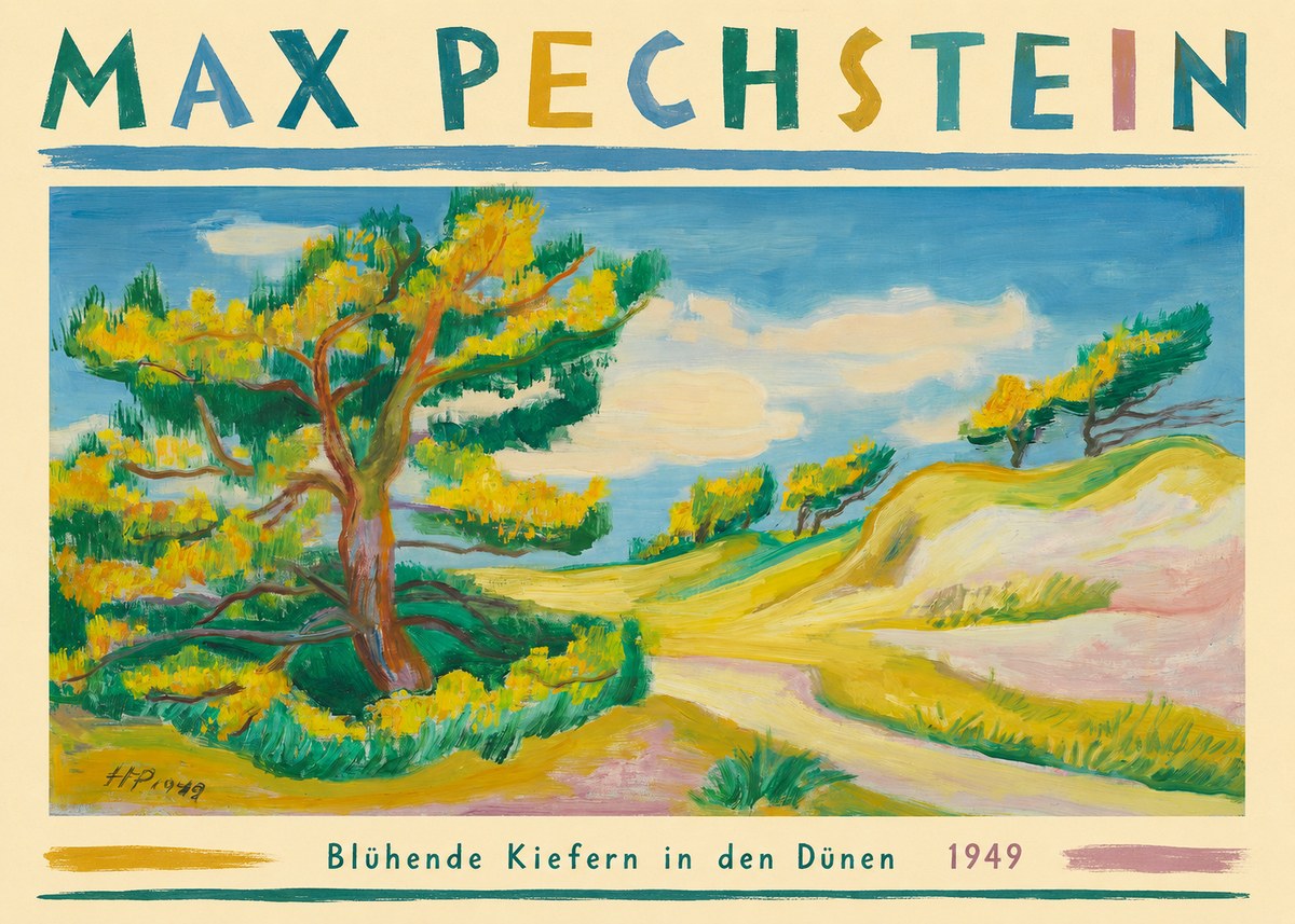 Max Pechstein Blühende Kiefern in Den Dünen No3 - Poster