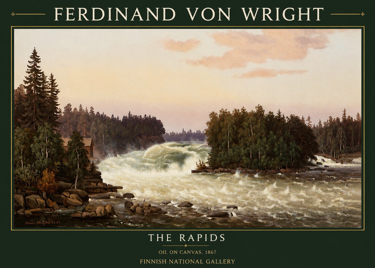 Ferdinand von Wright The Rapids No3 - Poster