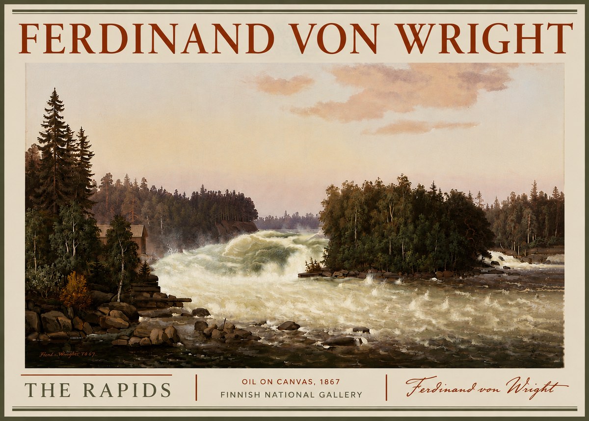 Ferdinand von Wright The Rapids No6 - Poster