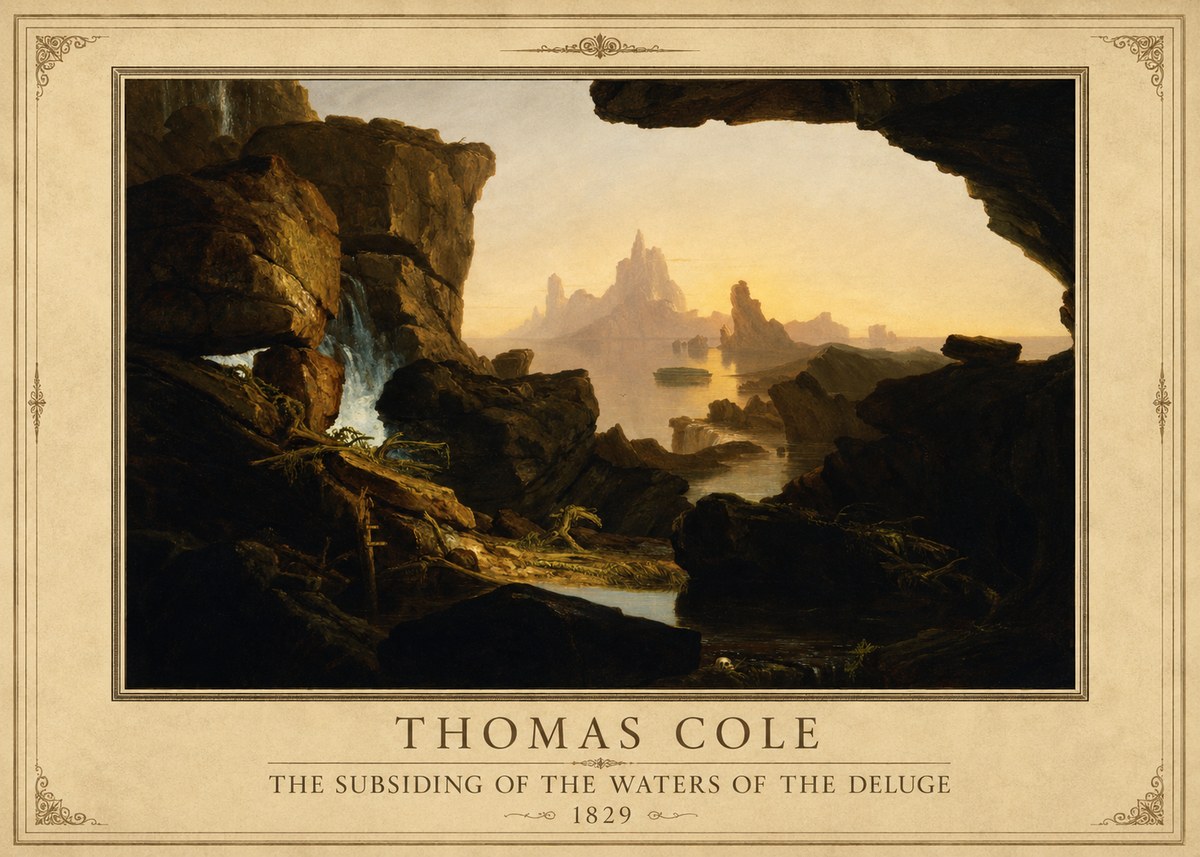 Thomas Cole The Subsiding of the Waters of the Deluge II No1 - Poster