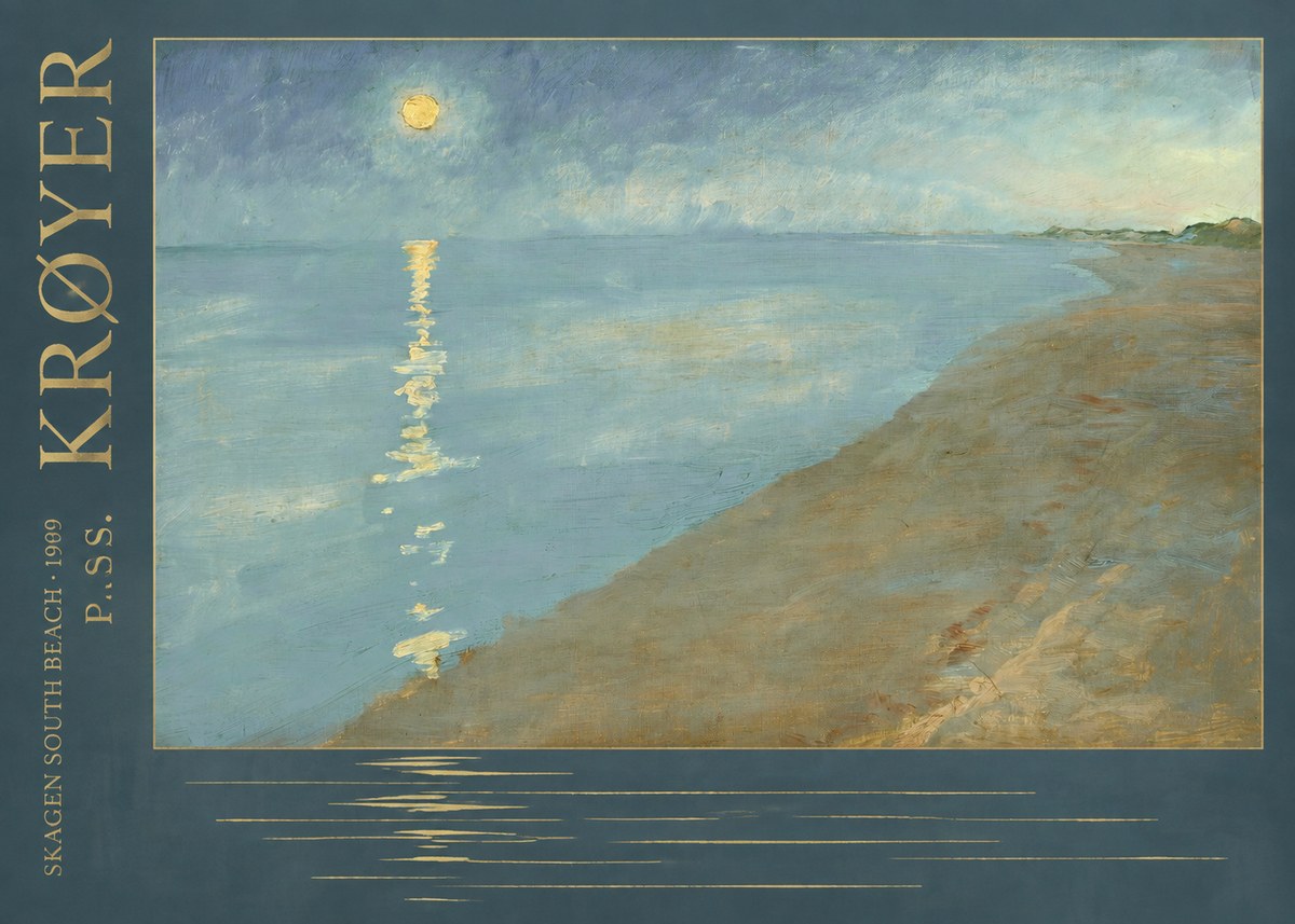 P.S. Krøyer Skagen South Beach · 1909 No5 - Poster