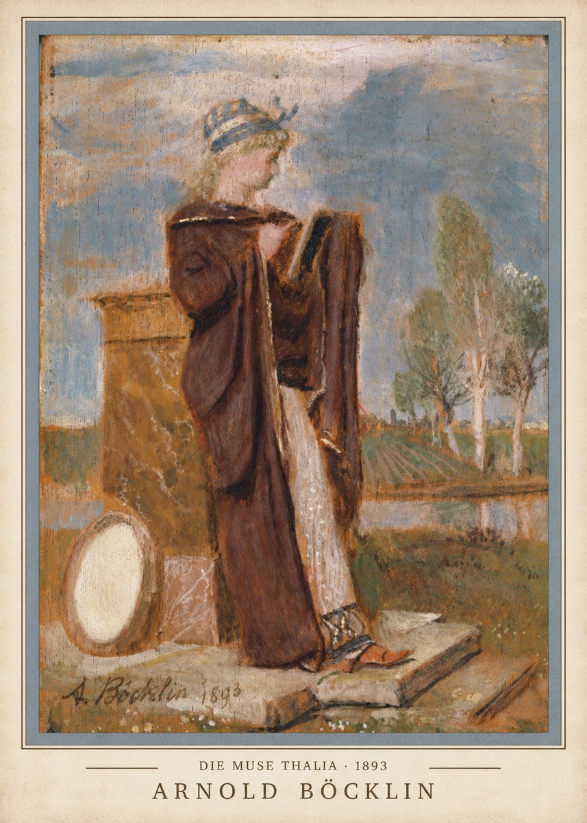 Arnold Böcklin Die Muse Thalia II No4 - Poster