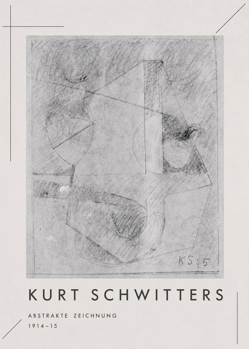 Kurt Schwitters Abstrakte Zeichnung No1 - Poster