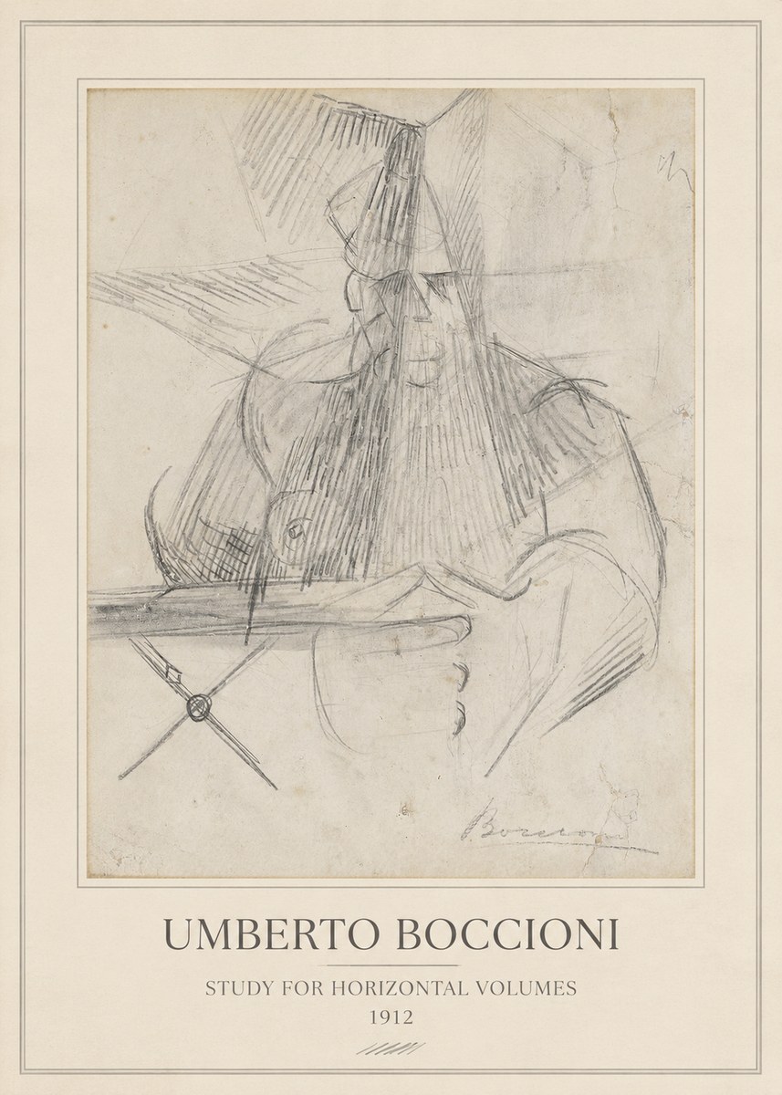 Umberto Boccioni Study for Horizontal Volumes No3 - Poster