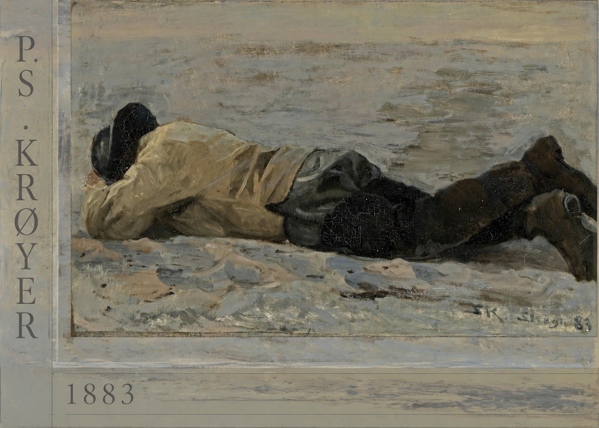 P.S. Krøyer Fisherman Lying on the Beach No2 - Poster