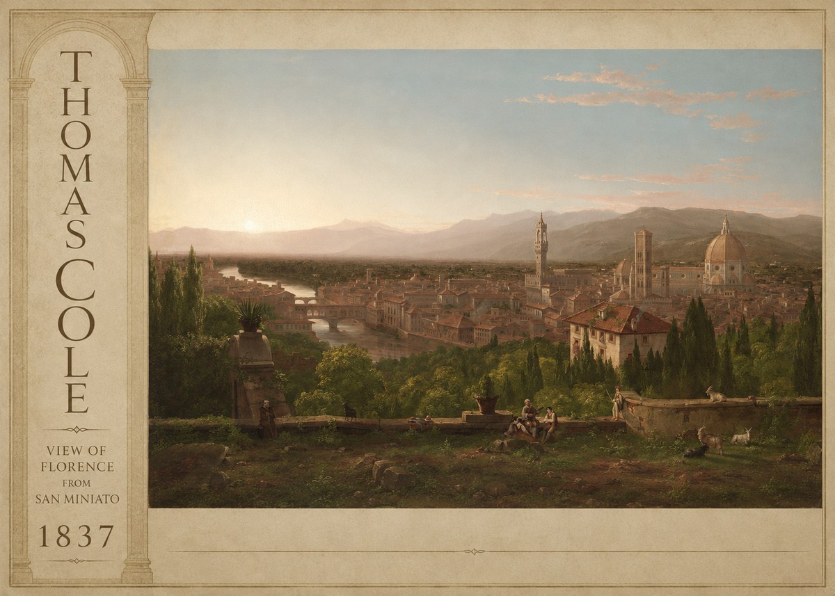 Thomas Cole View of Florence from San Miniato No2 - Poster