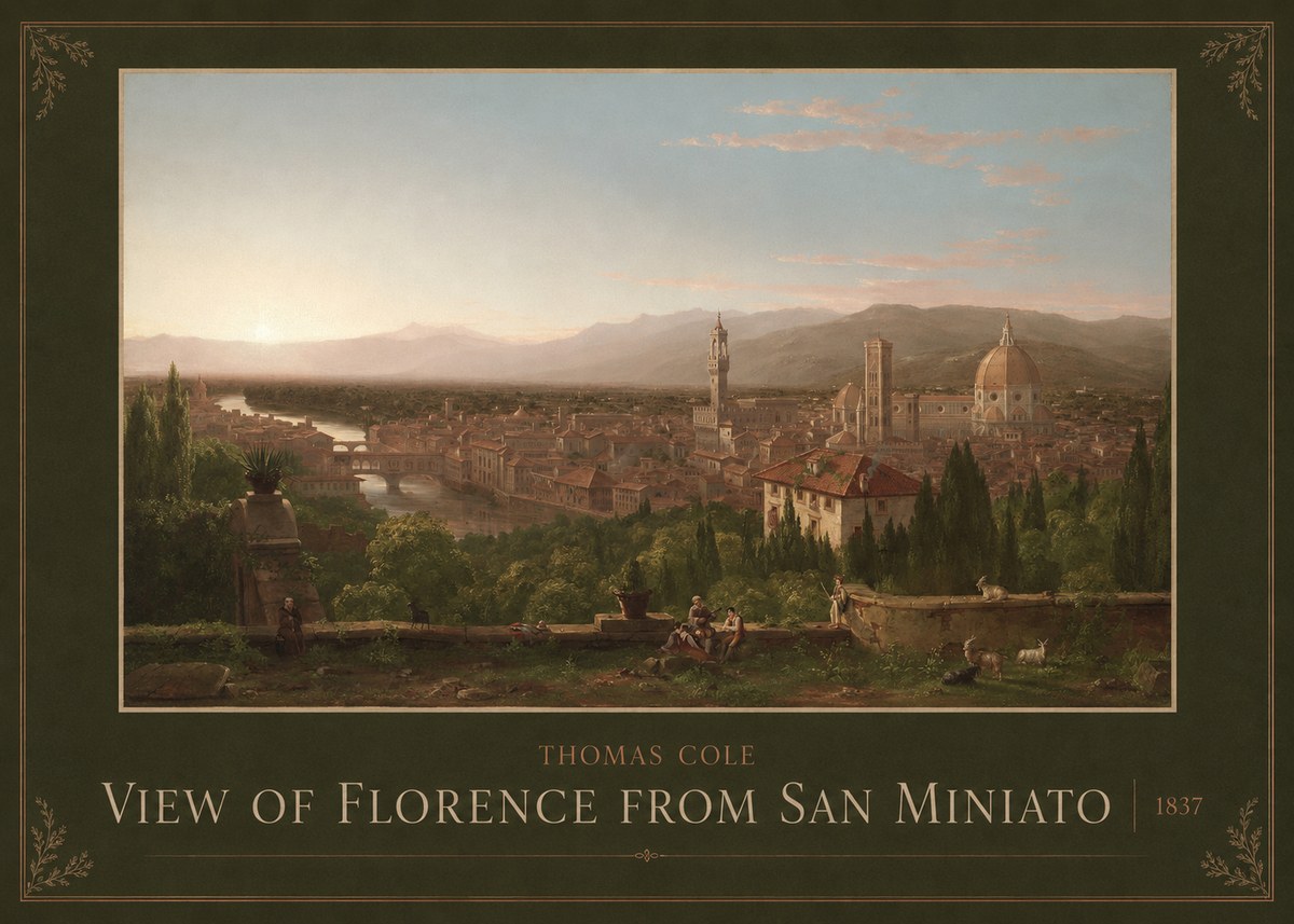 Thomas Cole View of Florence from San Miniato No3 - Poster