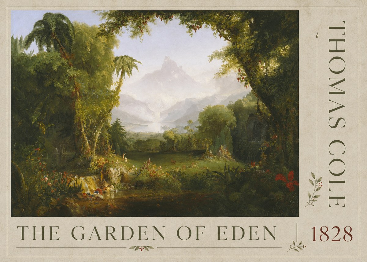 Thomas Cole The Garden of Eden II No4 - Poster