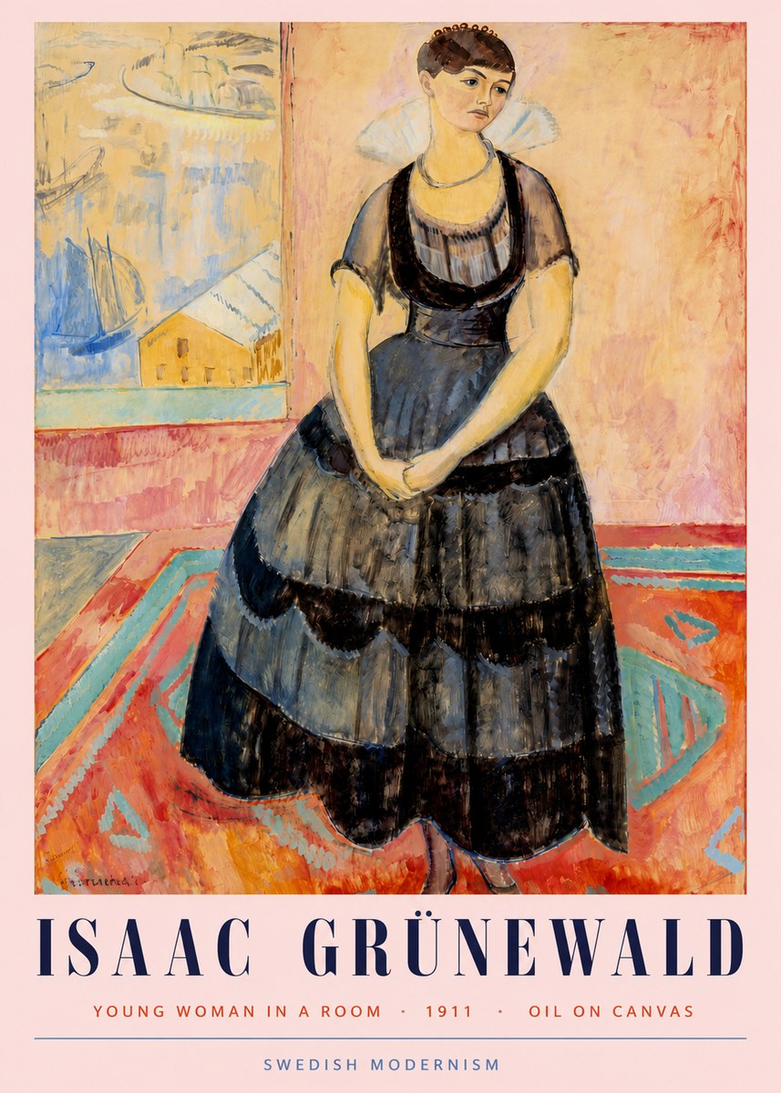 Isaac Grünewald Young Woman in a Room No3 - Poster