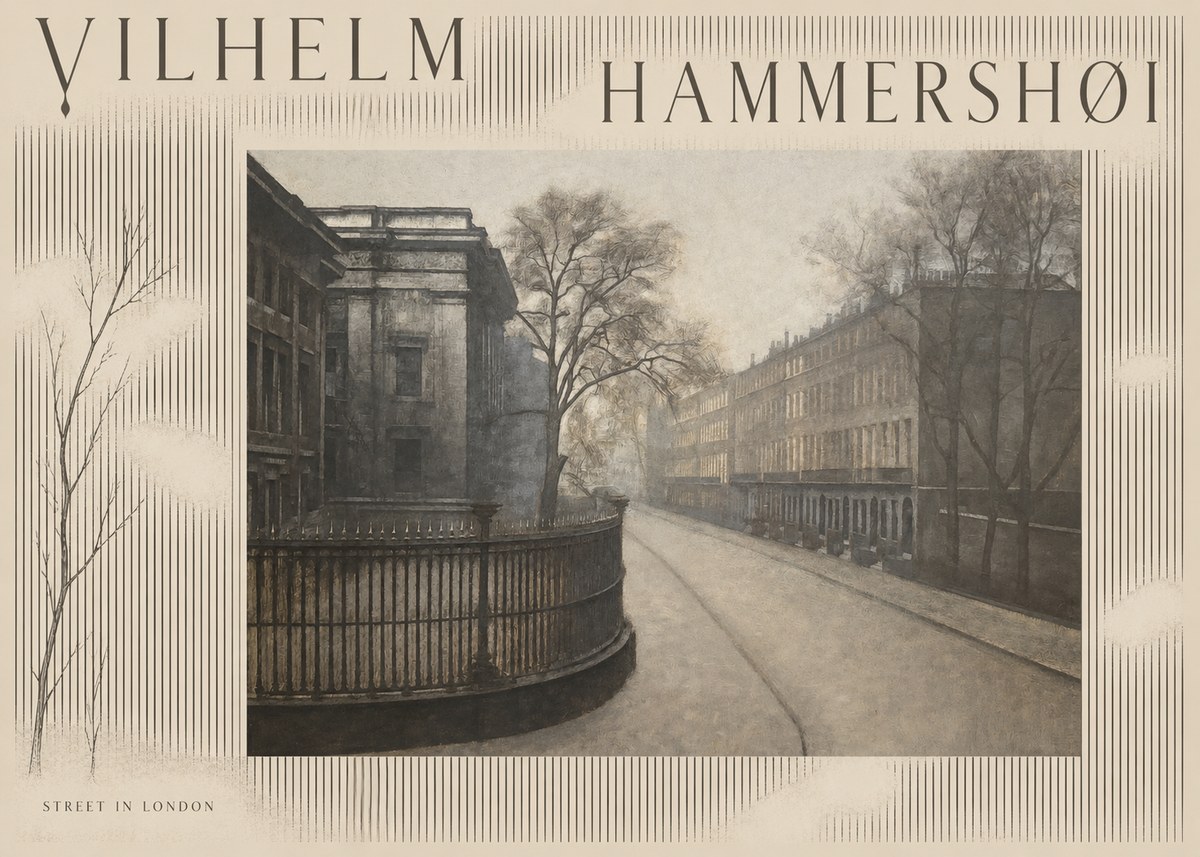 Vilhelm Hammershøi Street in London No4 - Poster