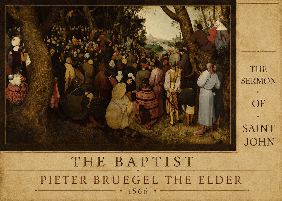 Pieter Bruegel The Sermon of Saint John the Baptist II No6 - Poster