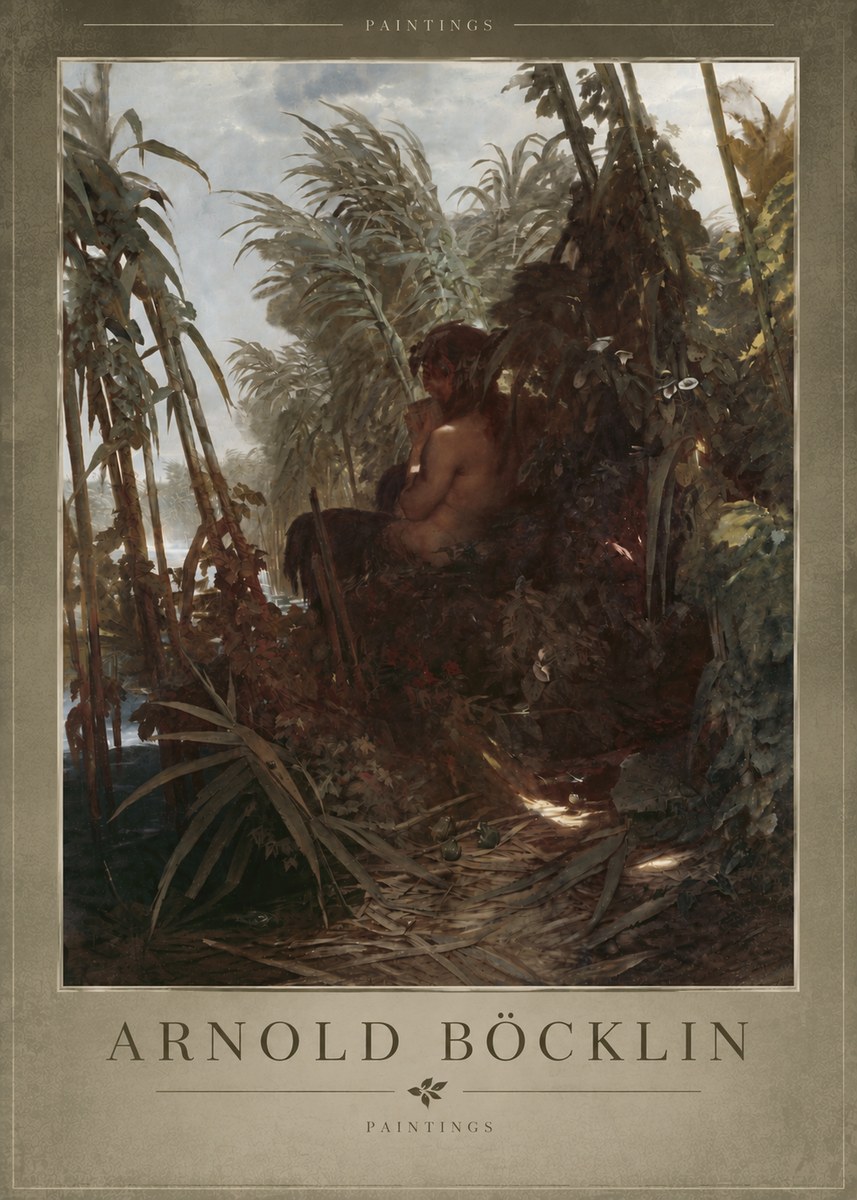 Arnold Böcklin Faun Playing the Panpipes No5 - Poster