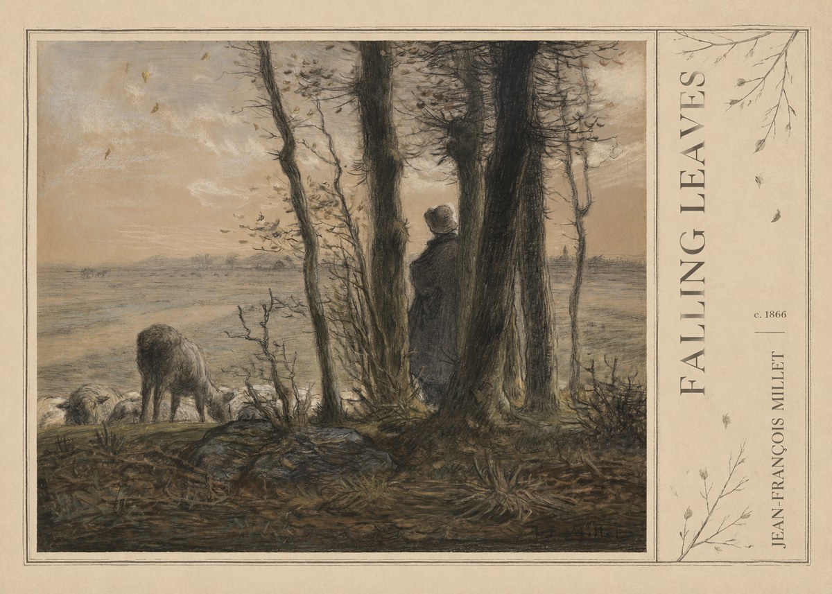 Jean-François Millet Falling Leaves No2 - Poster