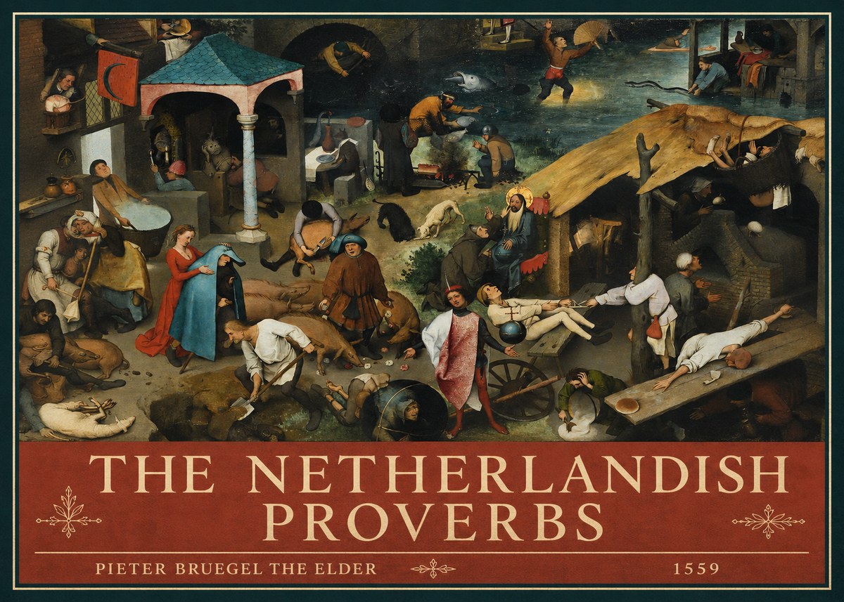 Pieter Bruegel The Netherlandish Proverbs III No4 - Poster